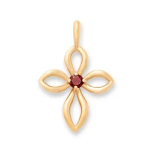 Avery Remembrance Birthstone Cross Pendant