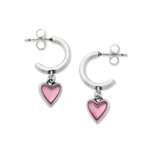 Sweetheart Gemstone Hoop Dangle Earrings