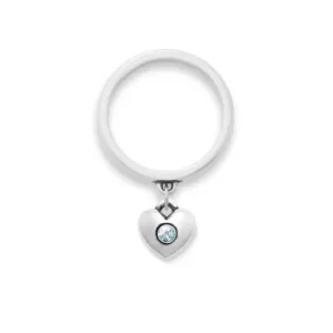 Keepsake Heart Birthstone Charm Dangle Ring