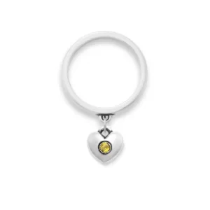 Keepsake Heart Birthstone Charm Dangle Ring