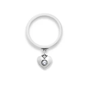 Keepsake Heart Birthstone Charm Dangle Ring