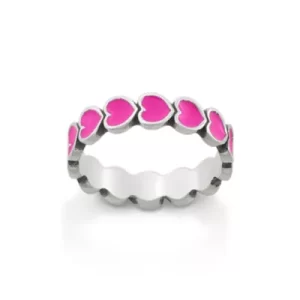 Enamel Connected Hearts Ring