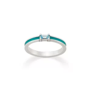 Enamel Gemstone Stacker Ring